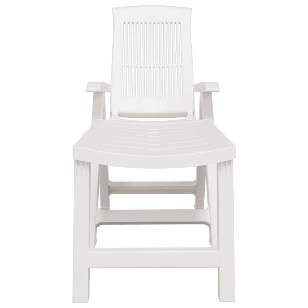 Bain de soleil - Transat - Chaise longue blanc plastique - MEUBLE PRO - Image 3