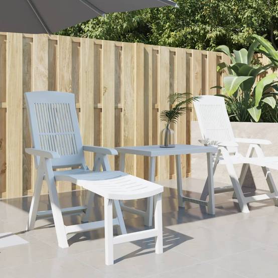 Bain de soleil - Transat - Chaise longue blanc plastique - MEUBLE PRO - Image 2