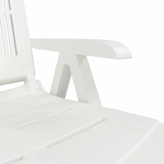 Bain de soleil - Transat - Chaise longue blanc plastique - MEUBLE PRO - Image 8