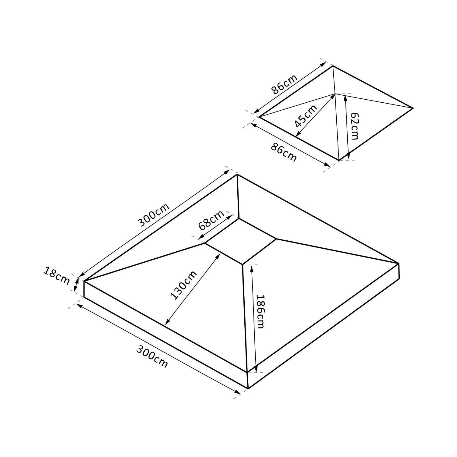 Outsunny - Toit de Rechange 3x3m pour Gazebo Pavillon Tonnelle Tente Jardin Toile Marron - Outsunny - Imagen 3