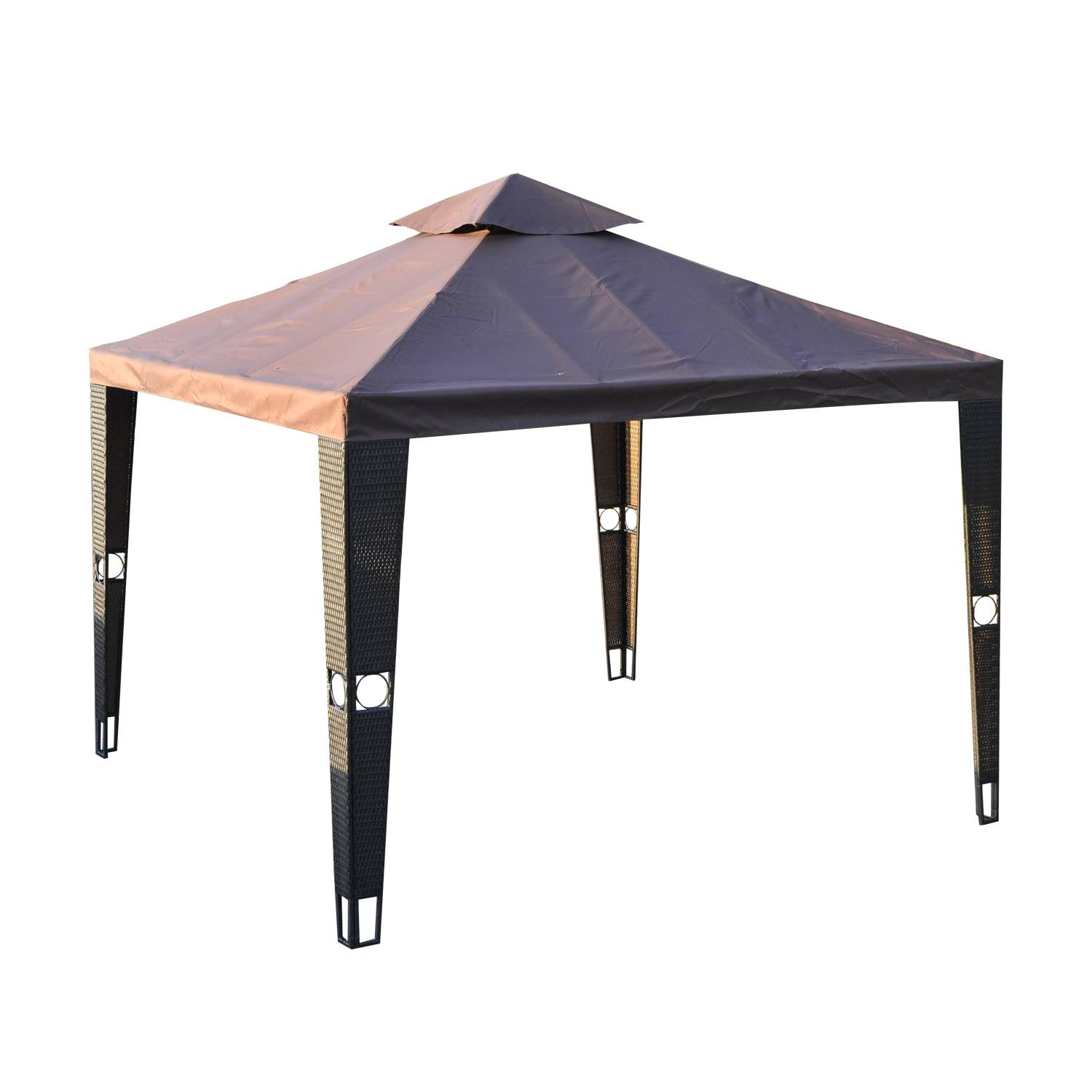 Outsunny - Toit de Rechange 3x3m pour Gazebo Pavillon Tonnelle Tente Jardin Toile Marron - Outsunny - Imagen 4