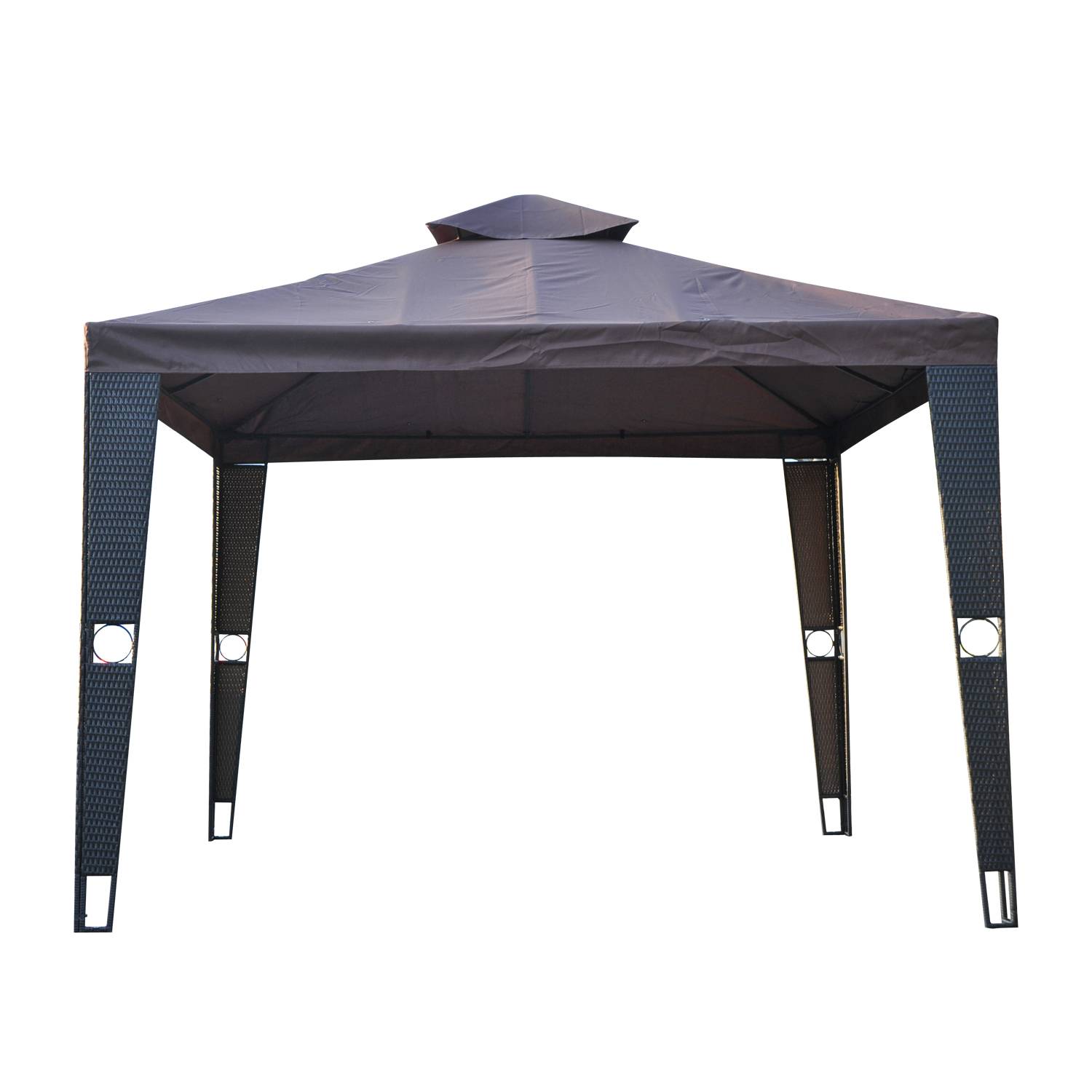 Outsunny - Toit de Rechange 3x3m pour Gazebo Pavillon Tonnelle Tente Jardin Toile Marron - Outsunny - Imagen 5