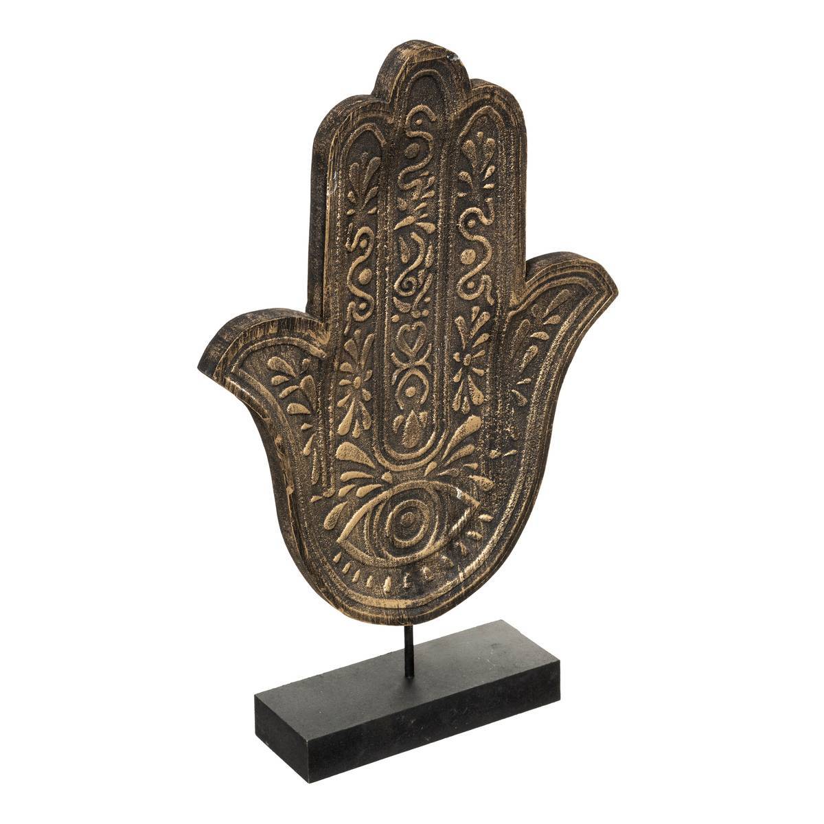 Atmosphera - Main déco Terre d'oasis H.37cm bois - Atmosphera Créateur d'intérieur