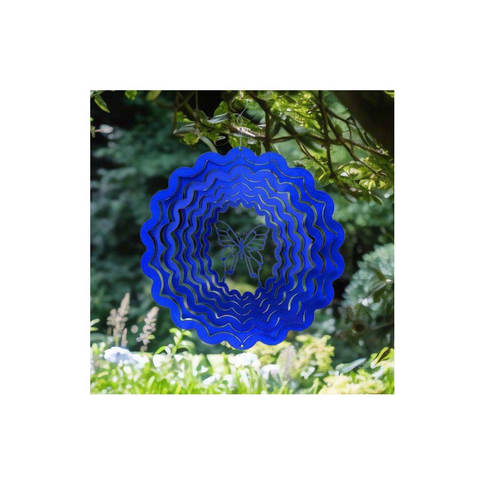 Mobile à vent papillon bleu 30cm Grand modèle - Imagen 2