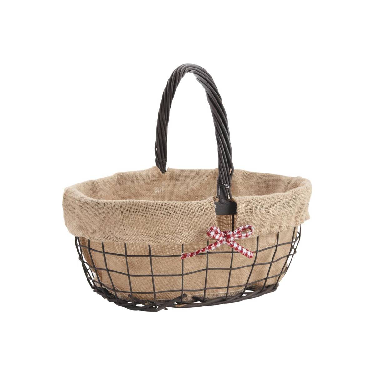 Aubry Gaspard - Panier ovale en métal "Charme Vintage"