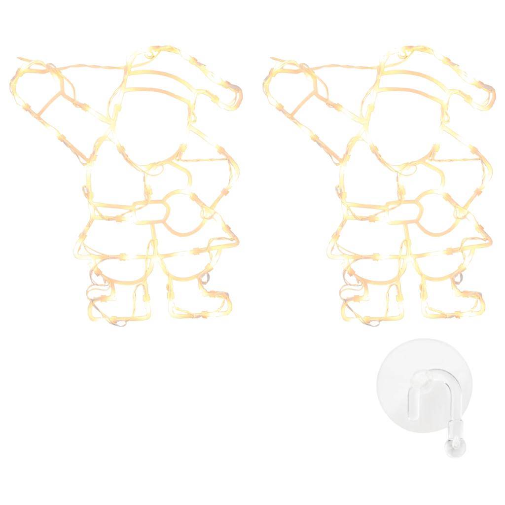 Lot 2 Silhouettes Père Noël Lumineuses LED à Piles Déco Fenêtre Noël – ComfortXL Outdoor Living - Image 2