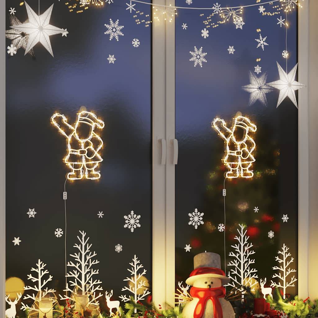 Lot 2 Silhouettes Père Noël Lumineuses LED à Piles Déco Fenêtre Noël – ComfortXL Outdoor Living - Image 4
