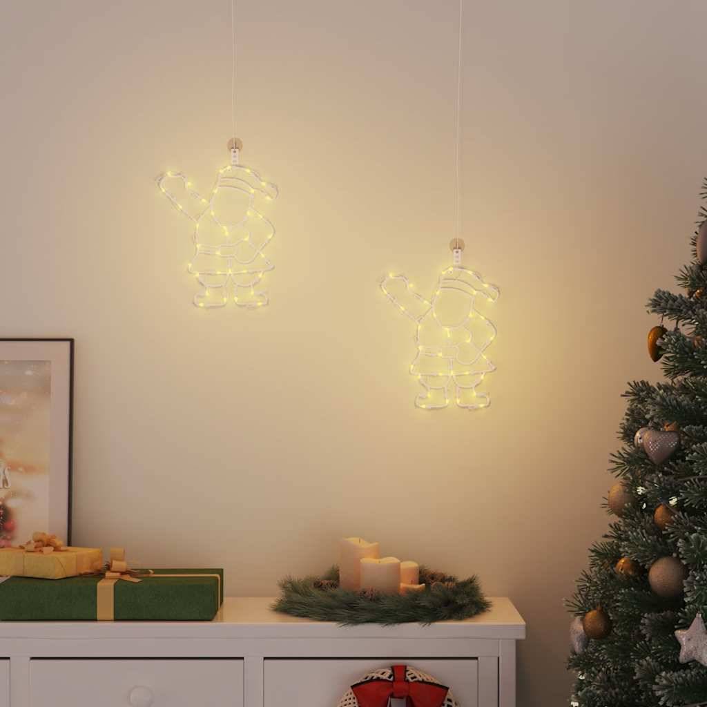 Lot 2 Silhouettes Père Noël Lumineuses LED à Piles Déco Fenêtre Noël – ComfortXL Outdoor Living - Image 3