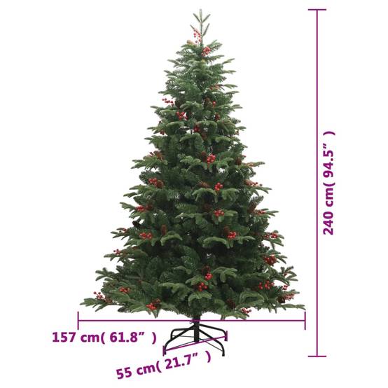 Vidaxl - Sapin de Noël artificiel avec pommes de pin et baies 240 cm vidaXL 358378 - Image 3
