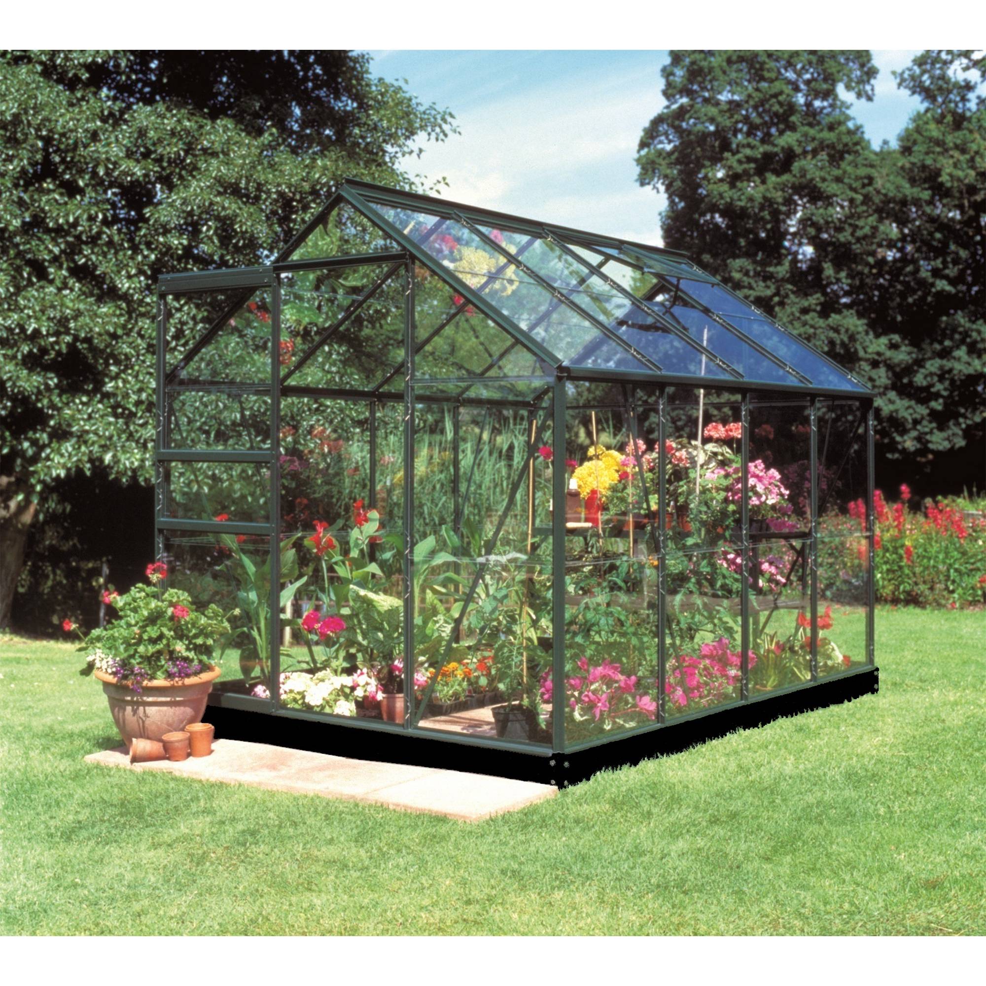 Halls - Serre en verre horticole 5,0 m² - Popular 86, vert - Halls