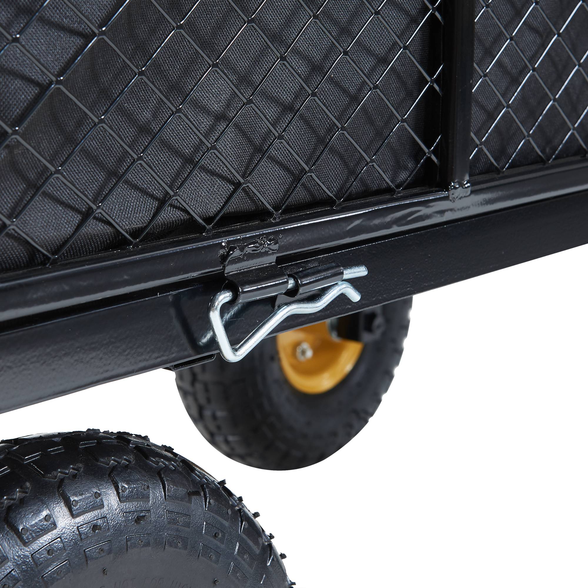 Pro.Tec - Chariot de jardin Corropoli parois latérales rabattables capacité de charge 550 kg noir jaune pro.tec - Imagen 7
