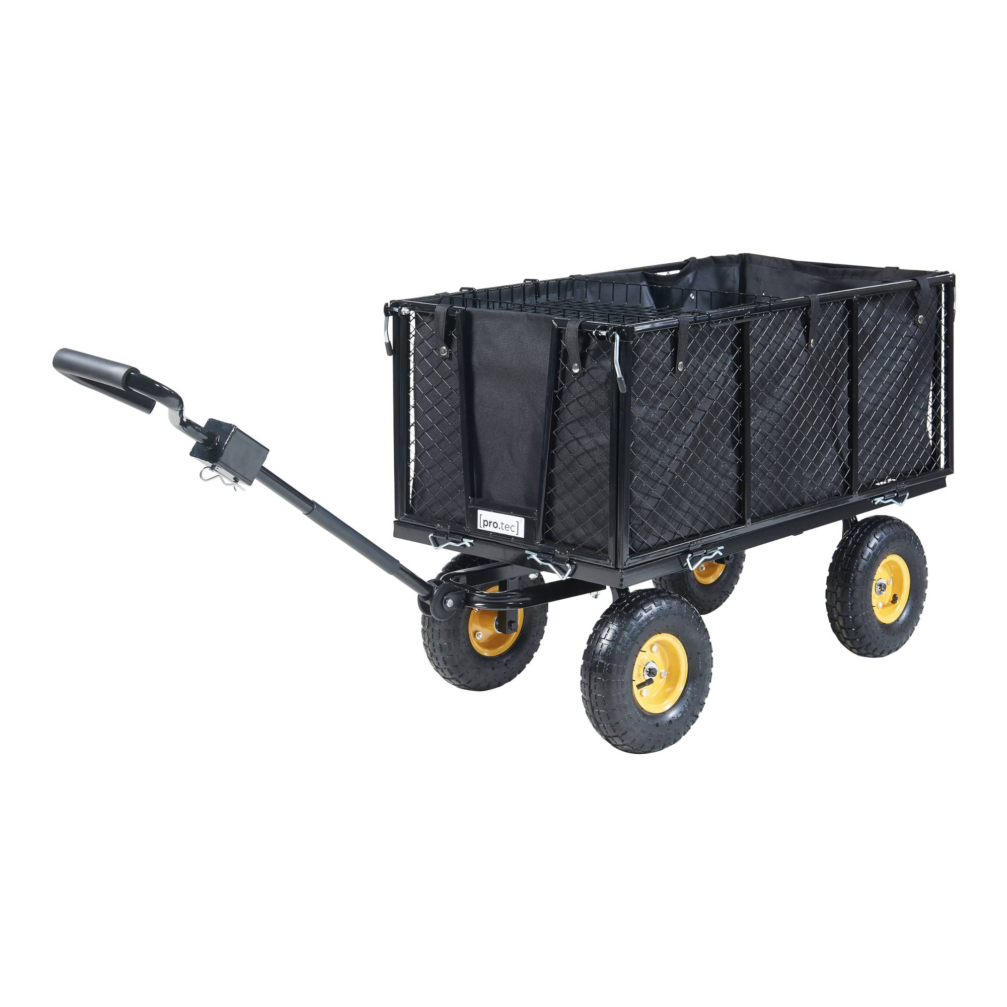 Pro.Tec - Chariot de jardin Corropoli parois latérales rabattables capacité de charge 550 kg noir jaune pro.tec - Imagen 1