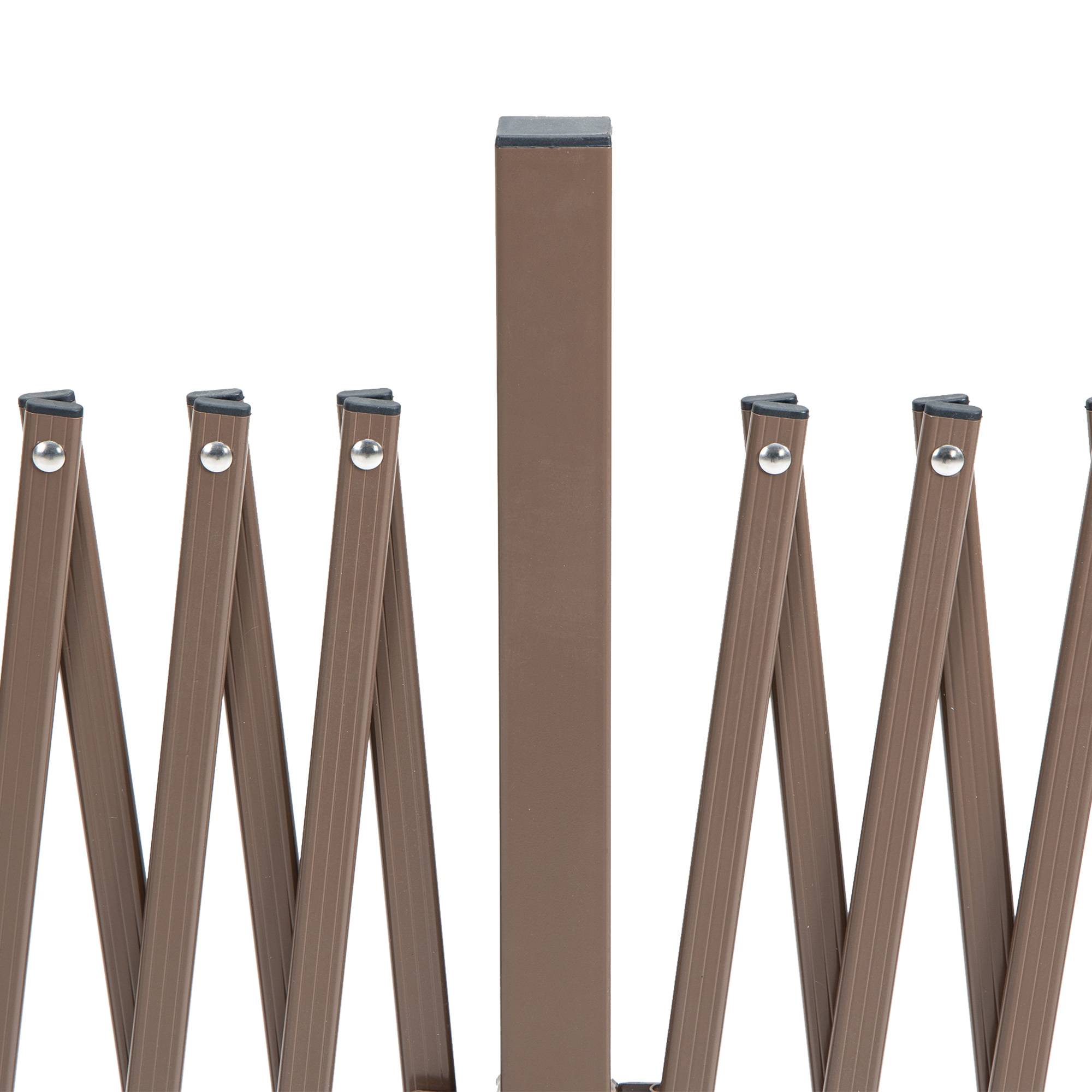 Barrière Extensible rétractable barrière de sécurité avec Roulette 405L x 31l x 104H cm alu métal Chocolat - Image 10