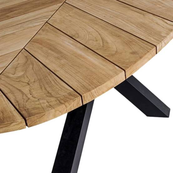 Autre - Table à manger de jardin ovale en teck et métal L240 - CAP FERRET - Imagen 8
