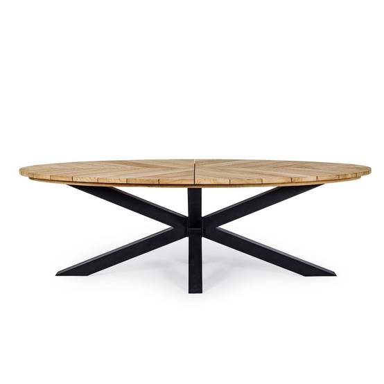 Autre - Table à manger de jardin ovale en teck et métal L240 - CAP FERRET - Imagen 7