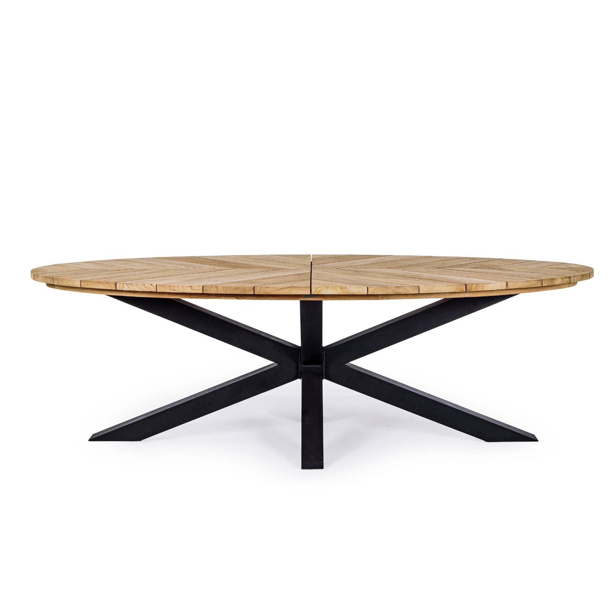 Autre - Table à manger de jardin ovale en teck et métal L240 - CAP FERRET - Imagen 7