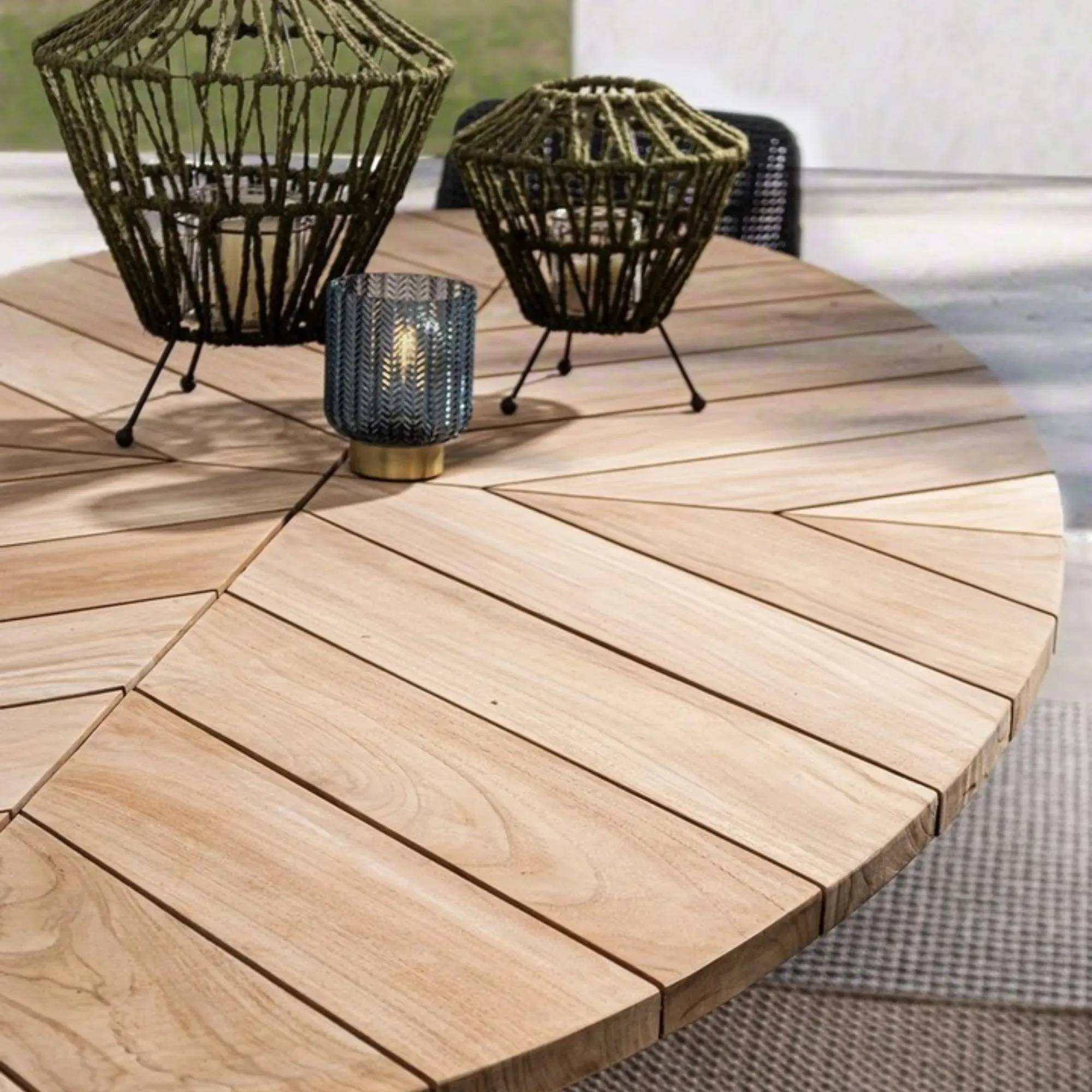 Autre - Table à manger de jardin ovale en teck et métal L240 - CAP FERRET - Imagen 6