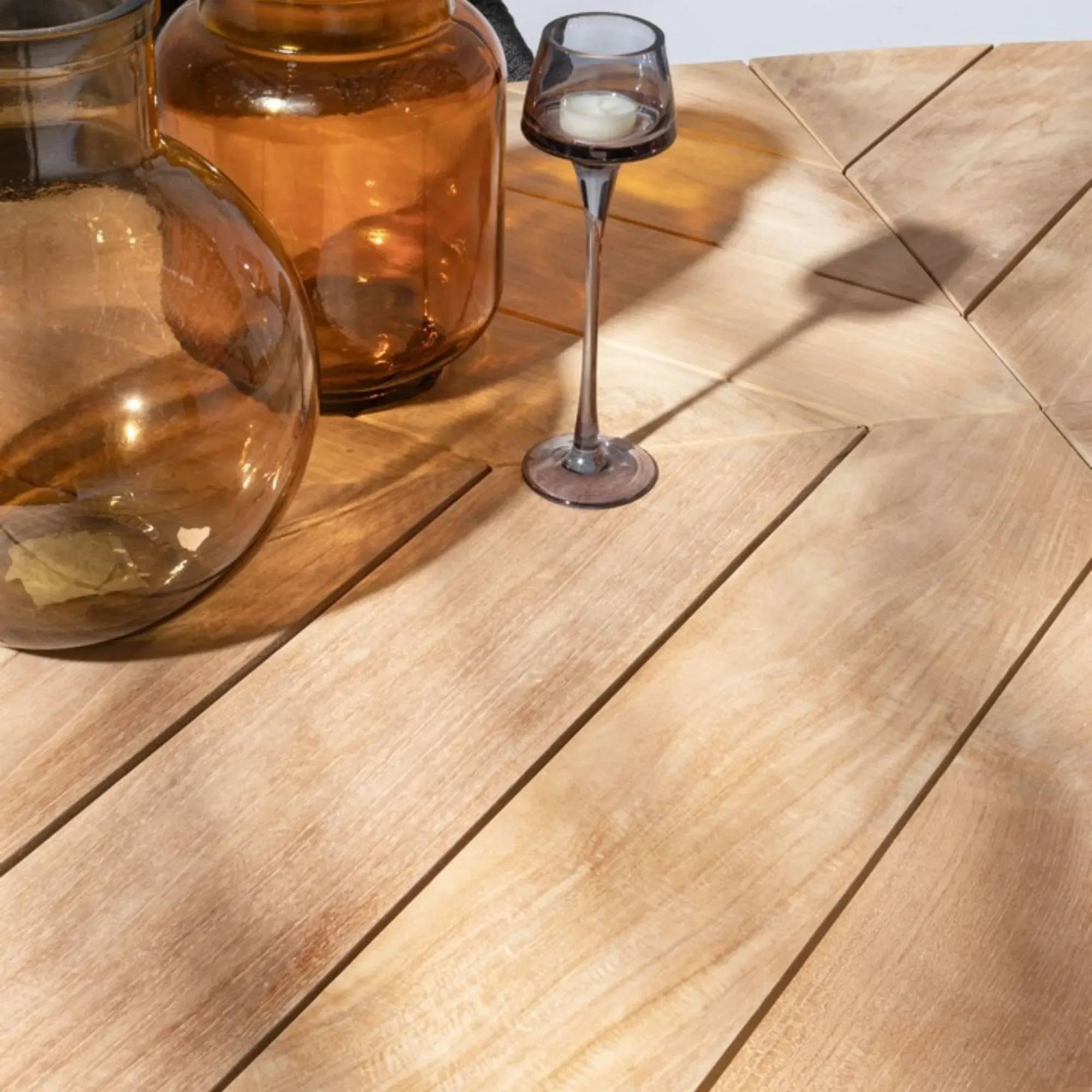 Autre - Table à manger de jardin ovale en teck et métal L240 - CAP FERRET - Imagen 5