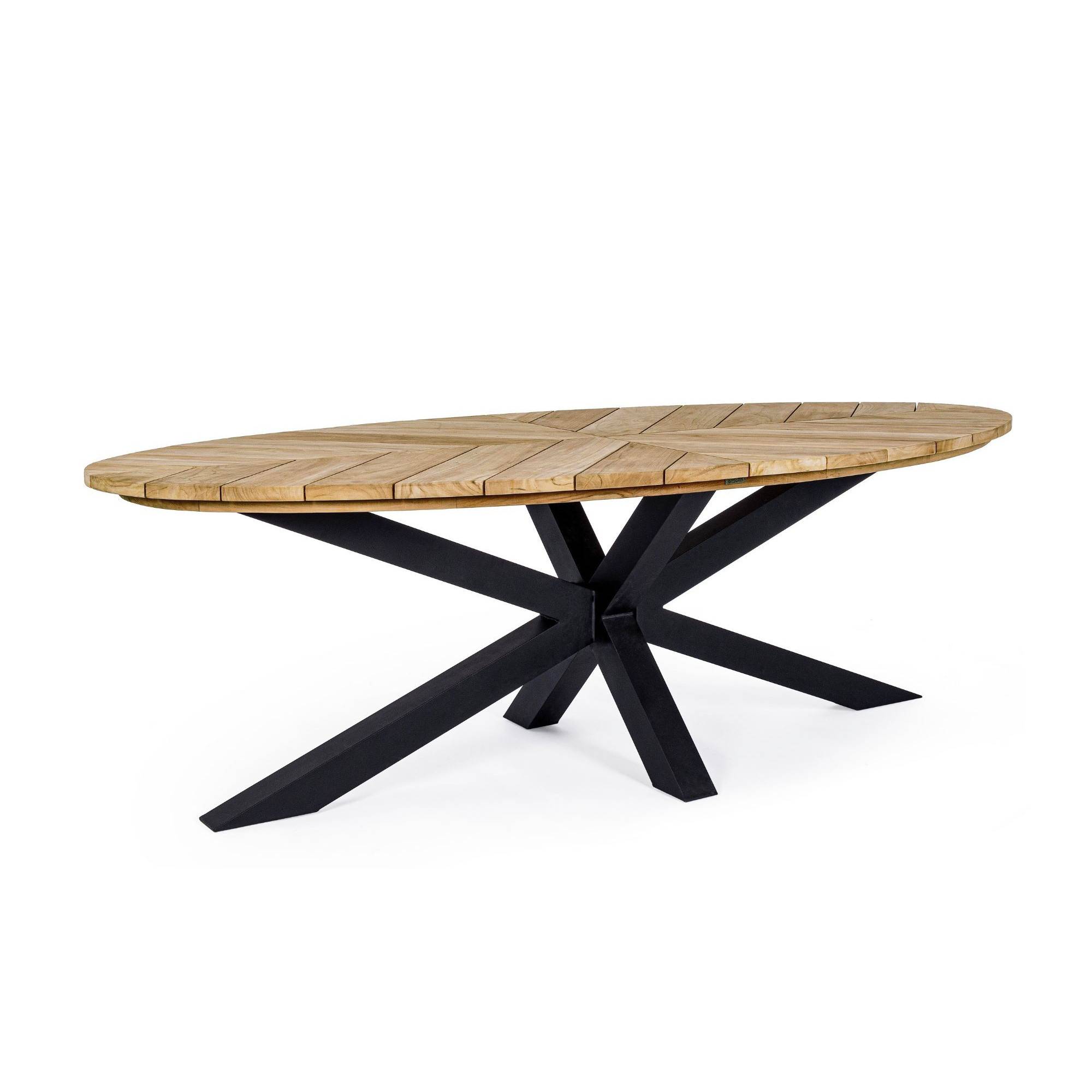 Autre - Table à manger de jardin ovale en teck et métal L240 - CAP FERRET - Imagen 1