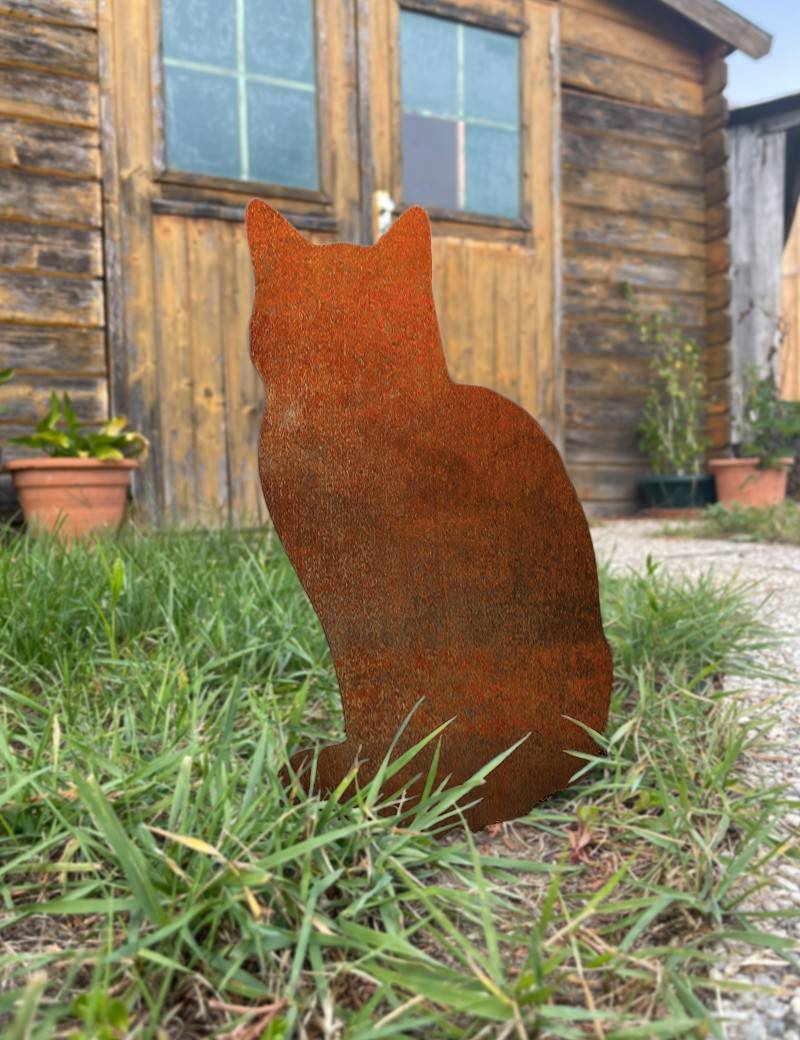 Lot 3 chats métal acier corten - madecoupesurmesure - Image 2