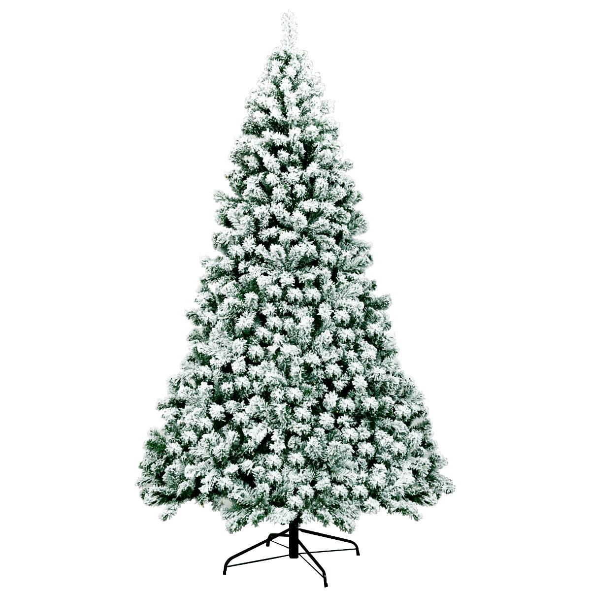 Sapin de Noël - Arbre de Noël Artificiel 225 cm Sapin Enneigé avec 550 Lumières LED 1364 Rameaux et Support Métallique Pliable - Image 2