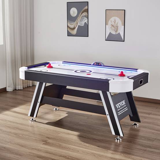 VEVOR Table air hockey 183 cm, score électronique LED. 2 palets, poussoirs. Intérieur. - Image 8