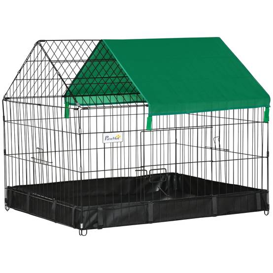 Cage en métal et tissu Oxford pour lapins et cochons d'Inde 90x75x75cm - Image 1