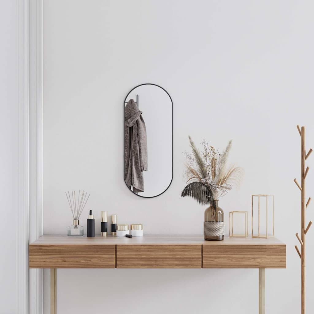 Maison Chic - Miroir mural - Miroir décoratif Noir 70x30 cm Ovale - Image 2