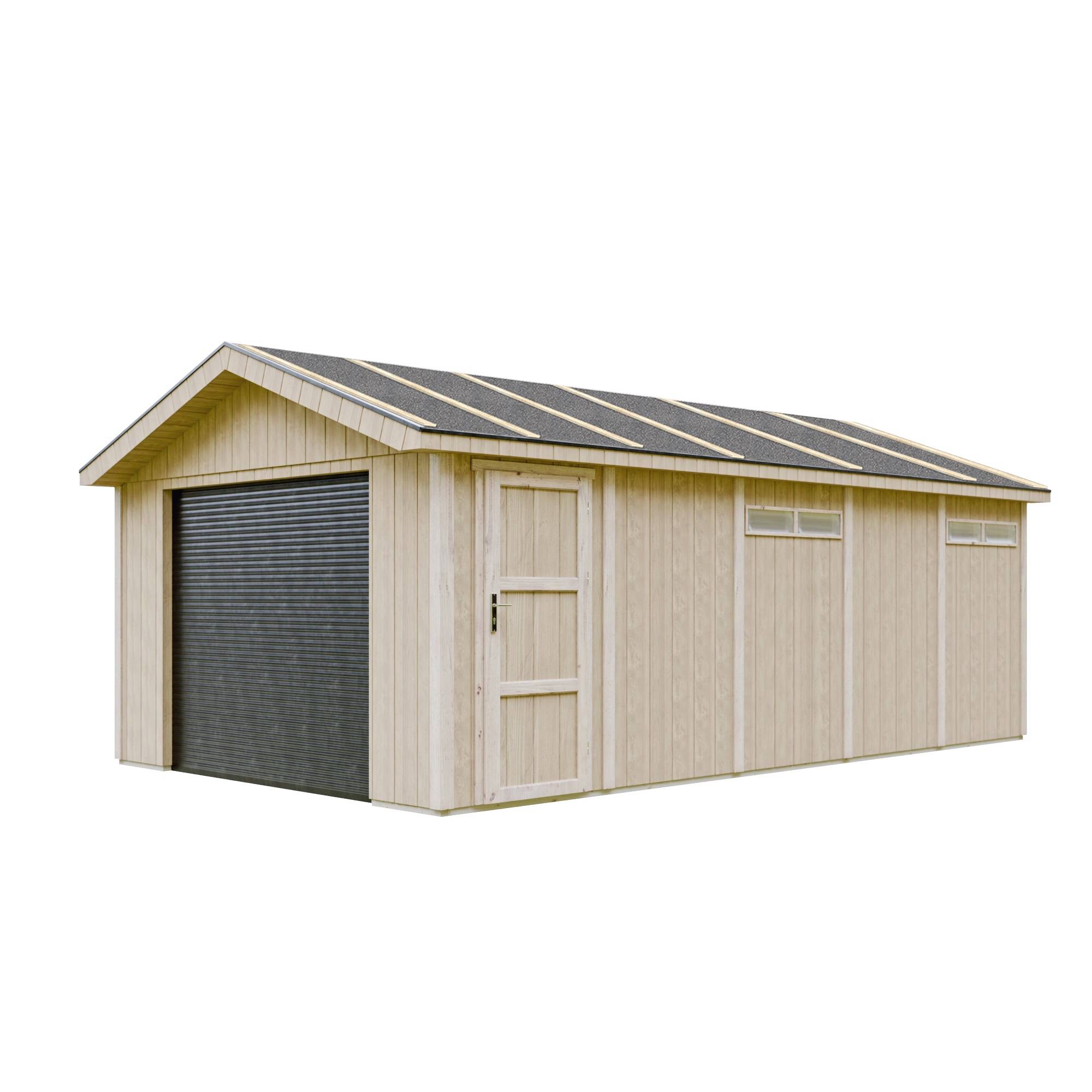 Timbela - Garage Qualité Premium 21 m²- L378xl648 cm - garage pour auto, moto, vélos, machines de jardinage - Timbela M992B - Image 1