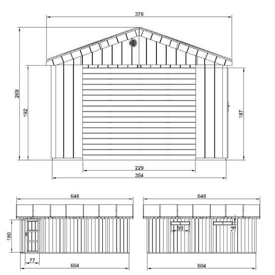 Timbela - Garage Qualité Premium 21 m²- L378xl648 cm - garage pour auto, moto, vélos, machines de jardinage - Timbela M992B - Image 6
