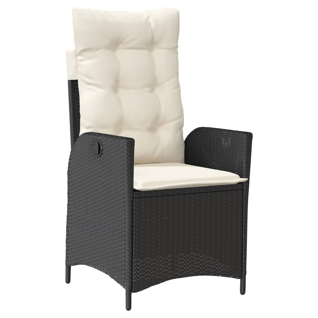 Fauteuil de Jardin Inclinable Résine Tressée avec Coussins Déhoussables pour Terrasse Noir – ComfortXL Outdoor Living - Image 2