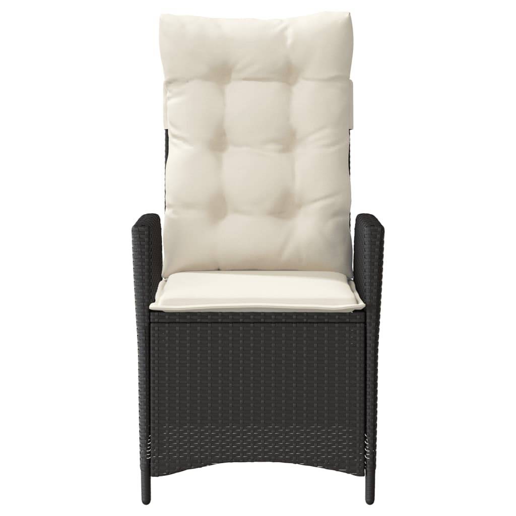 Fauteuil de Jardin Inclinable Résine Tressée avec Coussins Déhoussables pour Terrasse Noir – ComfortXL Outdoor Living - Image 4