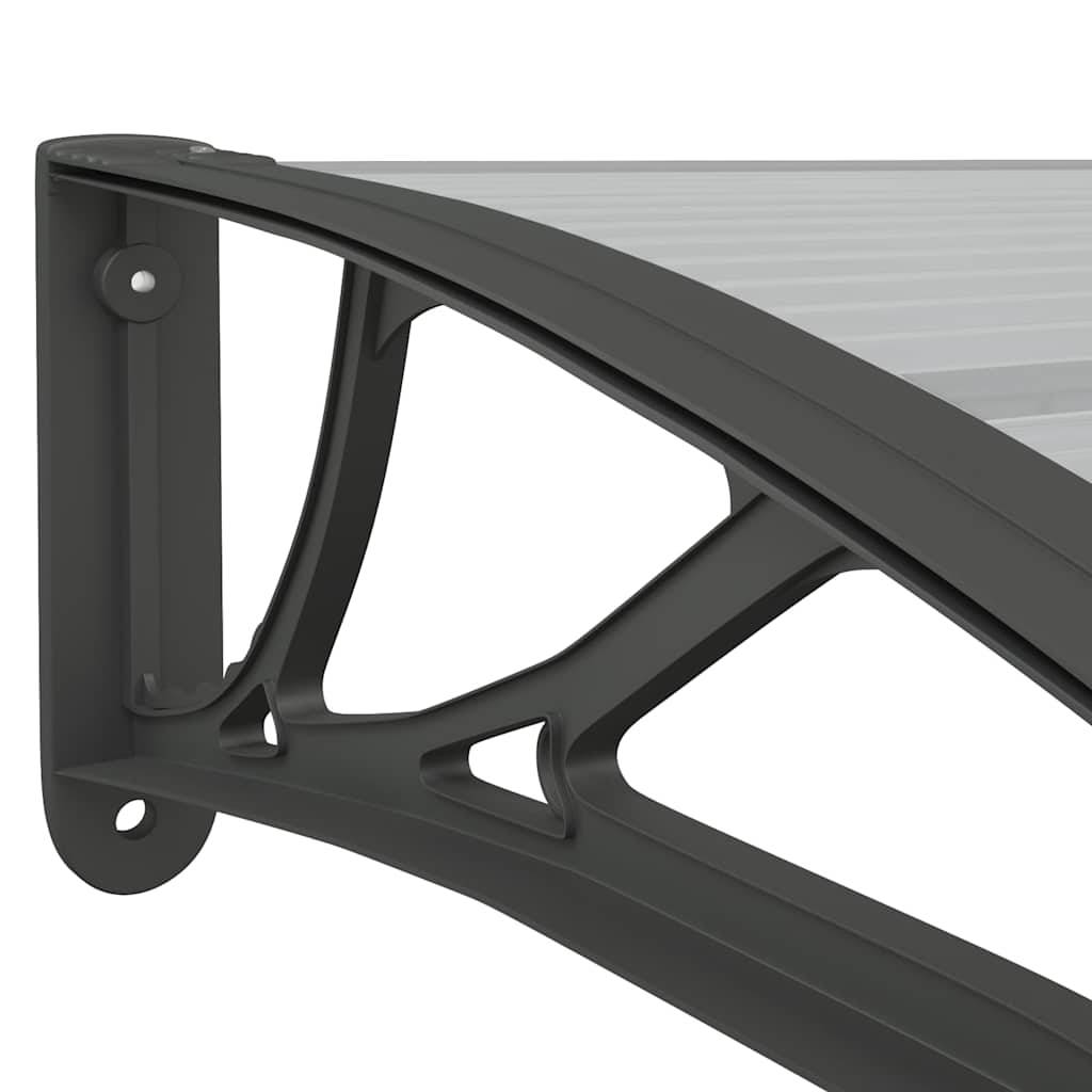 Grande Marquise de Porte d'Entrée Polycarbonate Fumé Abri Profond Anti-Pluie Noir 350x100 cm – ComfortXL Outdoor Living - Image 6