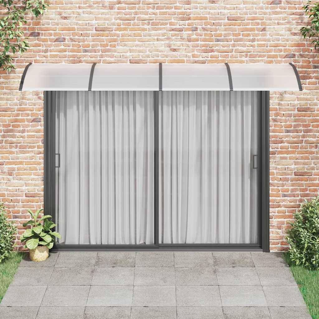 Grande Marquise de Porte d'Entrée Polycarbonate Fumé Abri Profond Anti-Pluie Noir 350x100 cm – ComfortXL Outdoor Living - Image 3