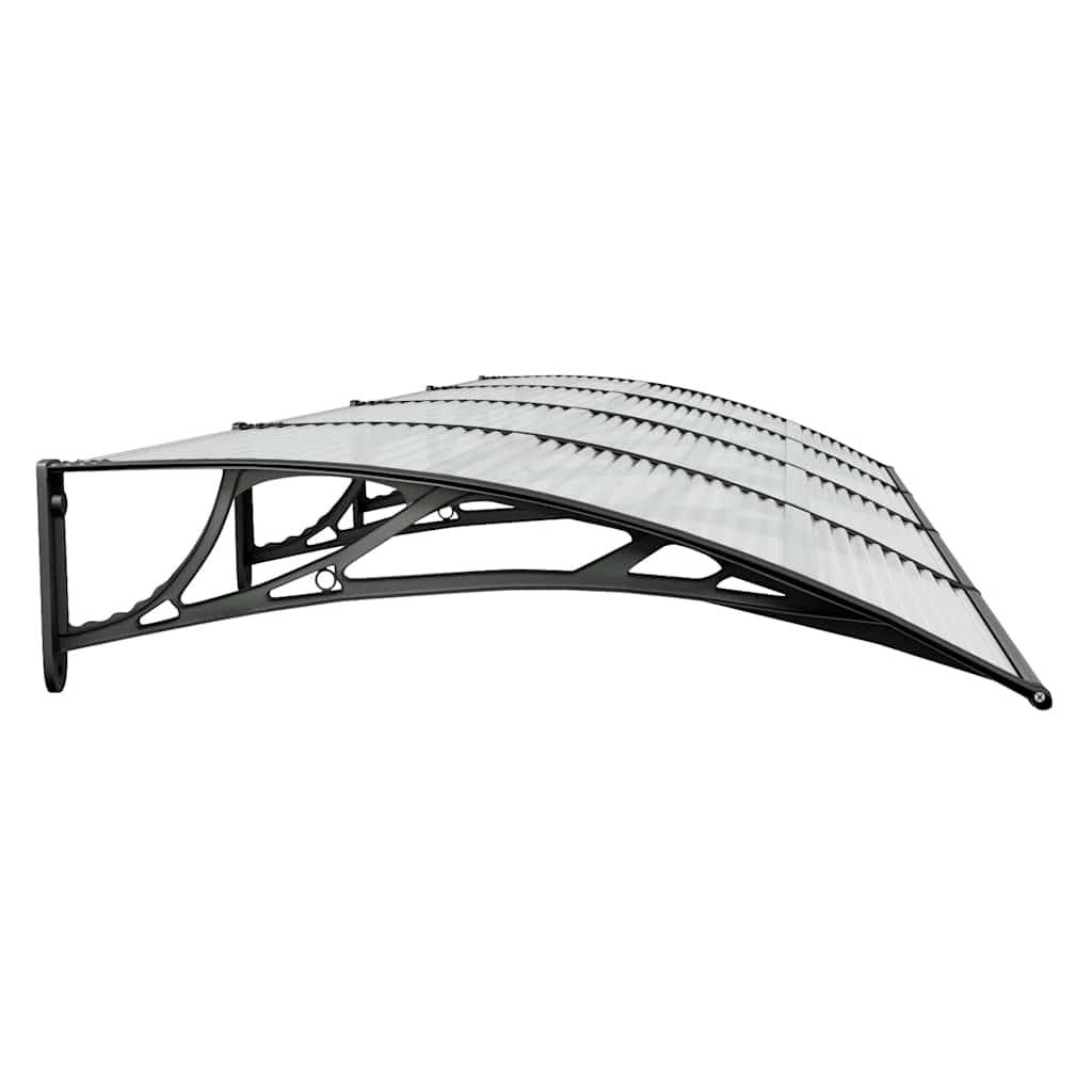 Grande Marquise de Porte d'Entrée Polycarbonate Fumé Abri Profond Anti-Pluie Noir 350x100 cm – ComfortXL Outdoor Living - Image 5