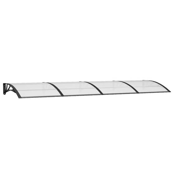 Grande Marquise de Porte d'Entrée Polycarbonate Fumé Abri Profond Anti-Pluie Noir 350x100 cm – ComfortXL Outdoor Living - Image 2