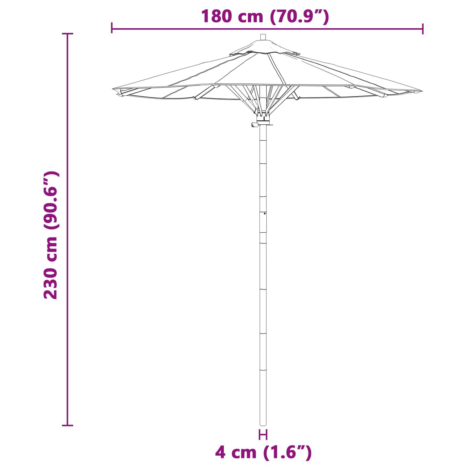 PANGIVO - Parasol de jardin Bambou Blanc crème Ø 270 x 260 cm - PANGIVO - Image 8