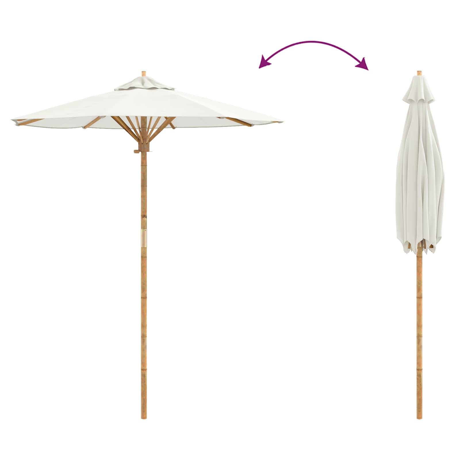 PANGIVO - Parasol de jardin Bambou Blanc crème Ø 270 x 260 cm - PANGIVO - Image 7