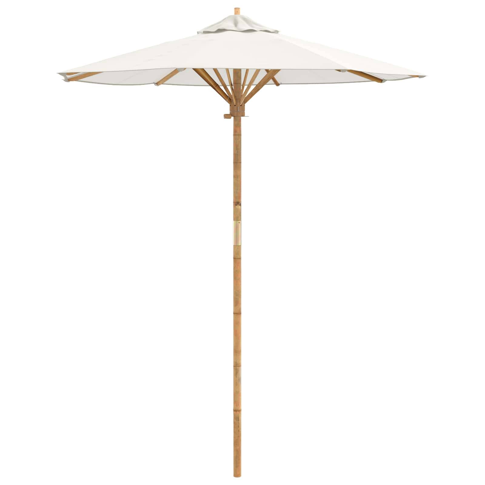PANGIVO - Parasol de jardin Bambou Blanc crème Ø 270 x 260 cm - PANGIVO - Image 2