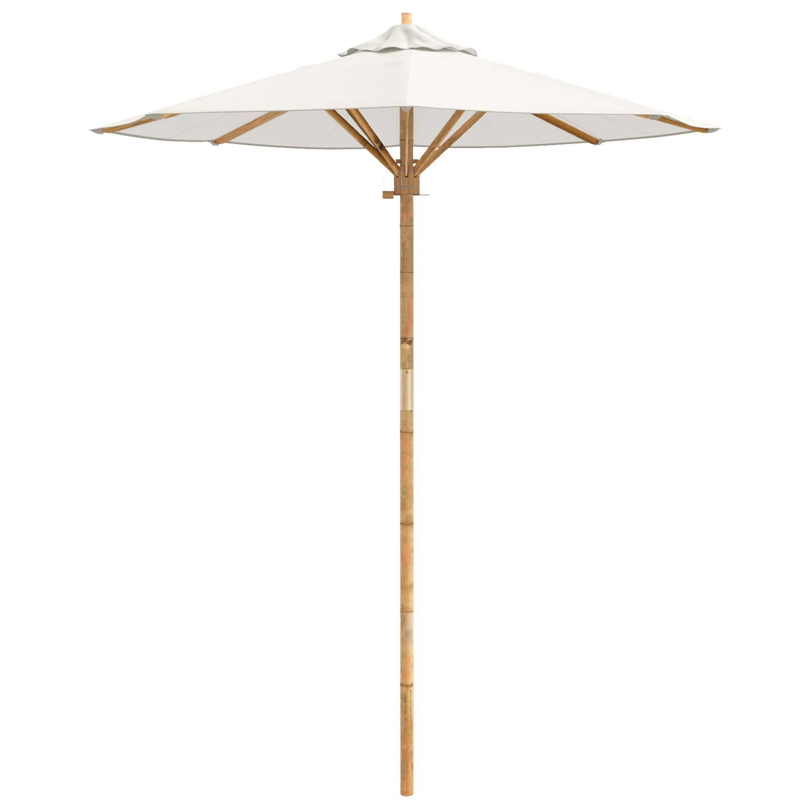PANGIVO - Parasol de jardin Bambou Blanc crème Ø 270 x 260 cm - PANGIVO - Image 4