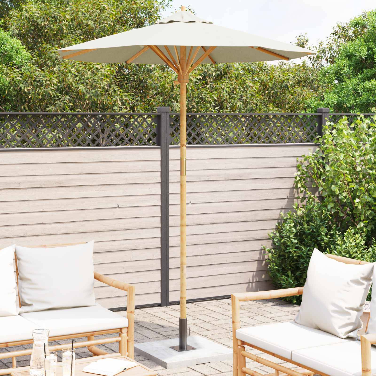 PANGIVO - Parasol de jardin Bambou Blanc crème Ø 270 x 260 cm - PANGIVO - Image 3