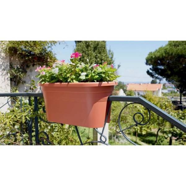 Artevasi - Artevasi Jardiniere Pour Balcon Venezia - 30 X 60 X H 27 Cm - 18 L - Gris Anthracite - Imagen 2