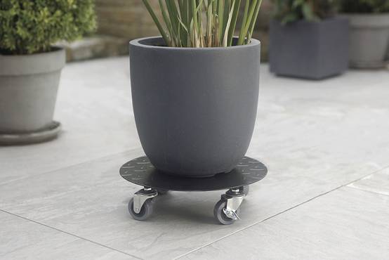 Nortène - Support à roulettes rond Flora Roll Factory en métal pour plantes - Ø 0,30 m - Noir Nortene - Image 6