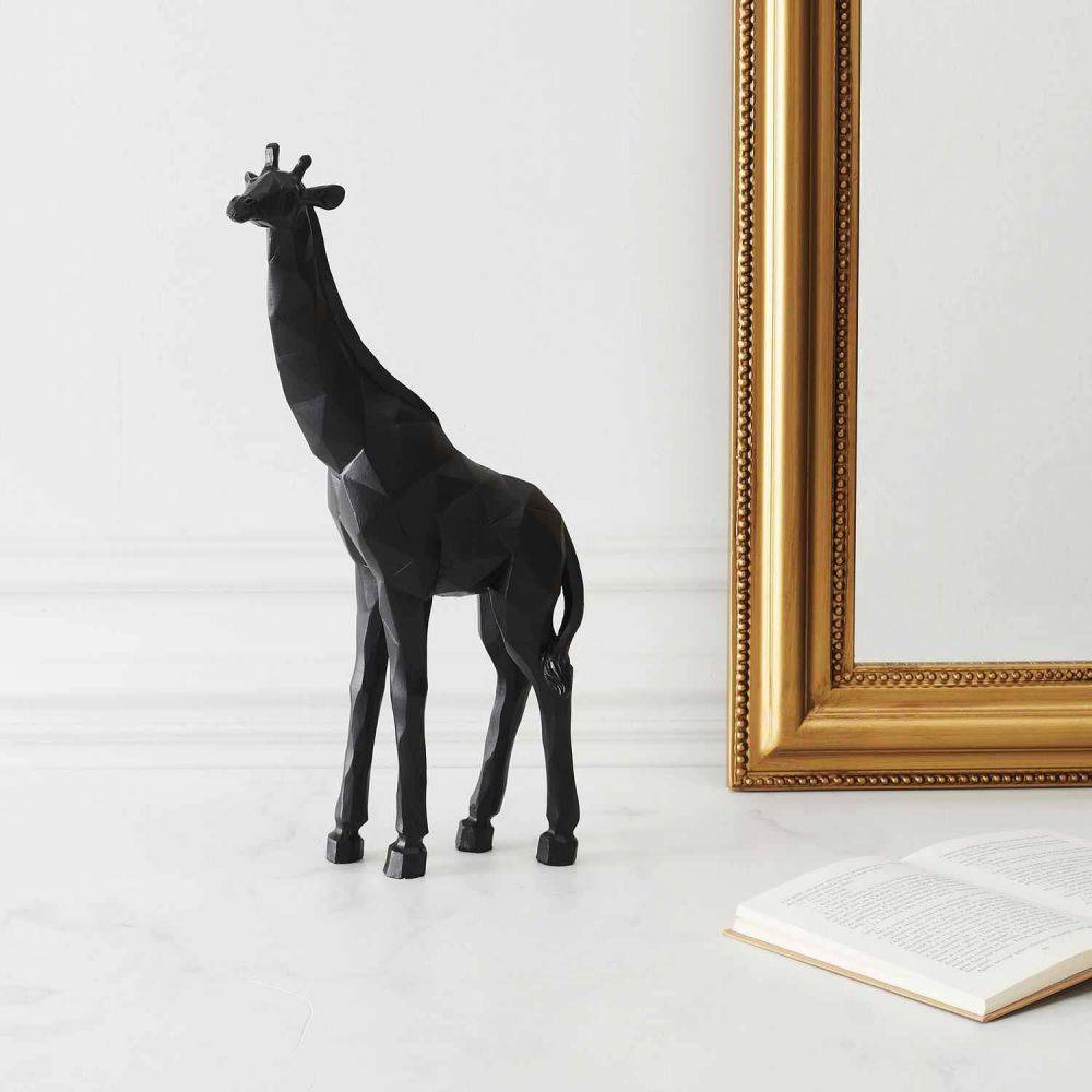 The Home Deco Factory - Girafe origami en polyrésine noire 40 cm - Imagen 2