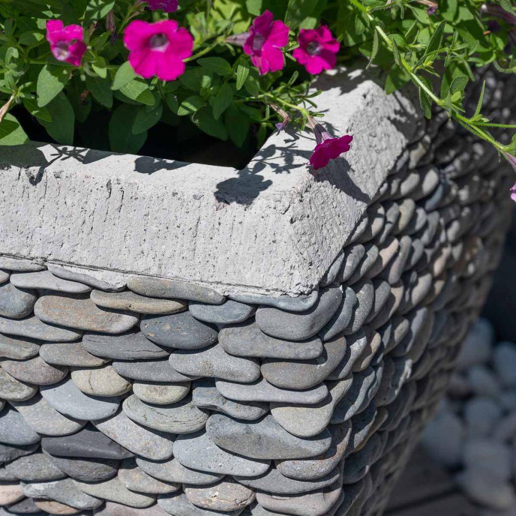 Wanda COLLECTION - Pot bac jardinière galbé galet hauteur 50cm jardin zen - Image 7