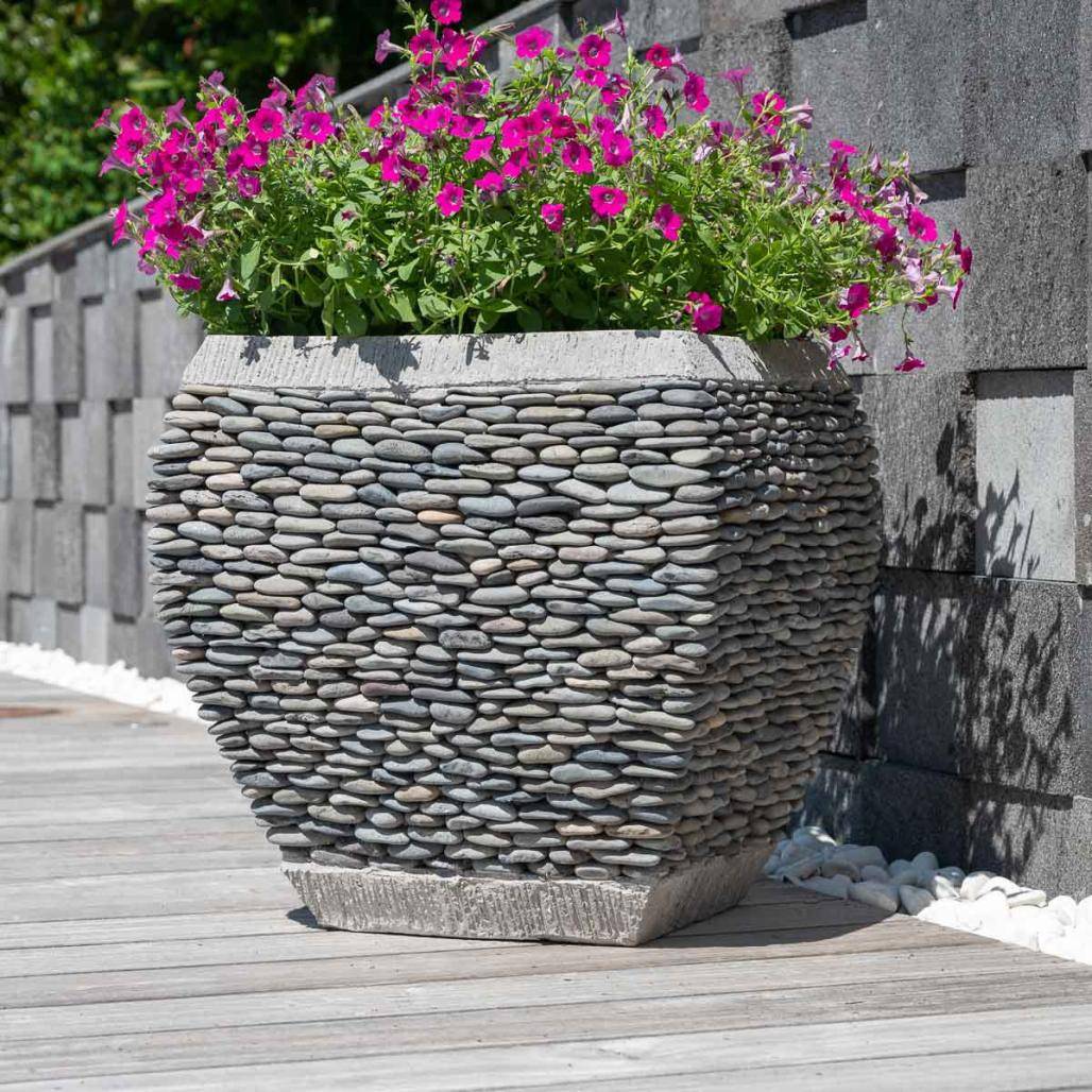 Wanda COLLECTION - Pot bac jardinière galbé galet hauteur 50cm jardin zen - Image 3
