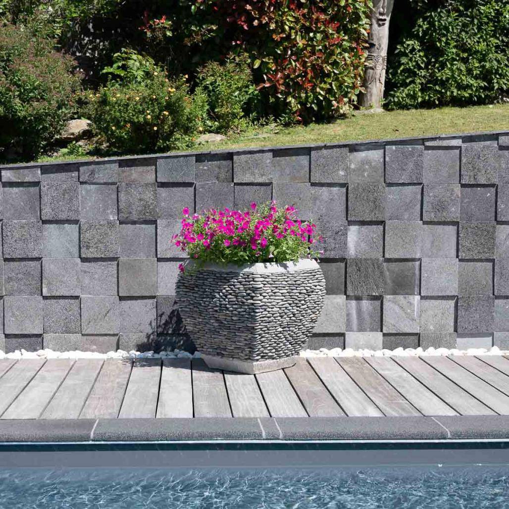Wanda COLLECTION - Pot bac jardinière galbé galet hauteur 50cm jardin zen - Image 6