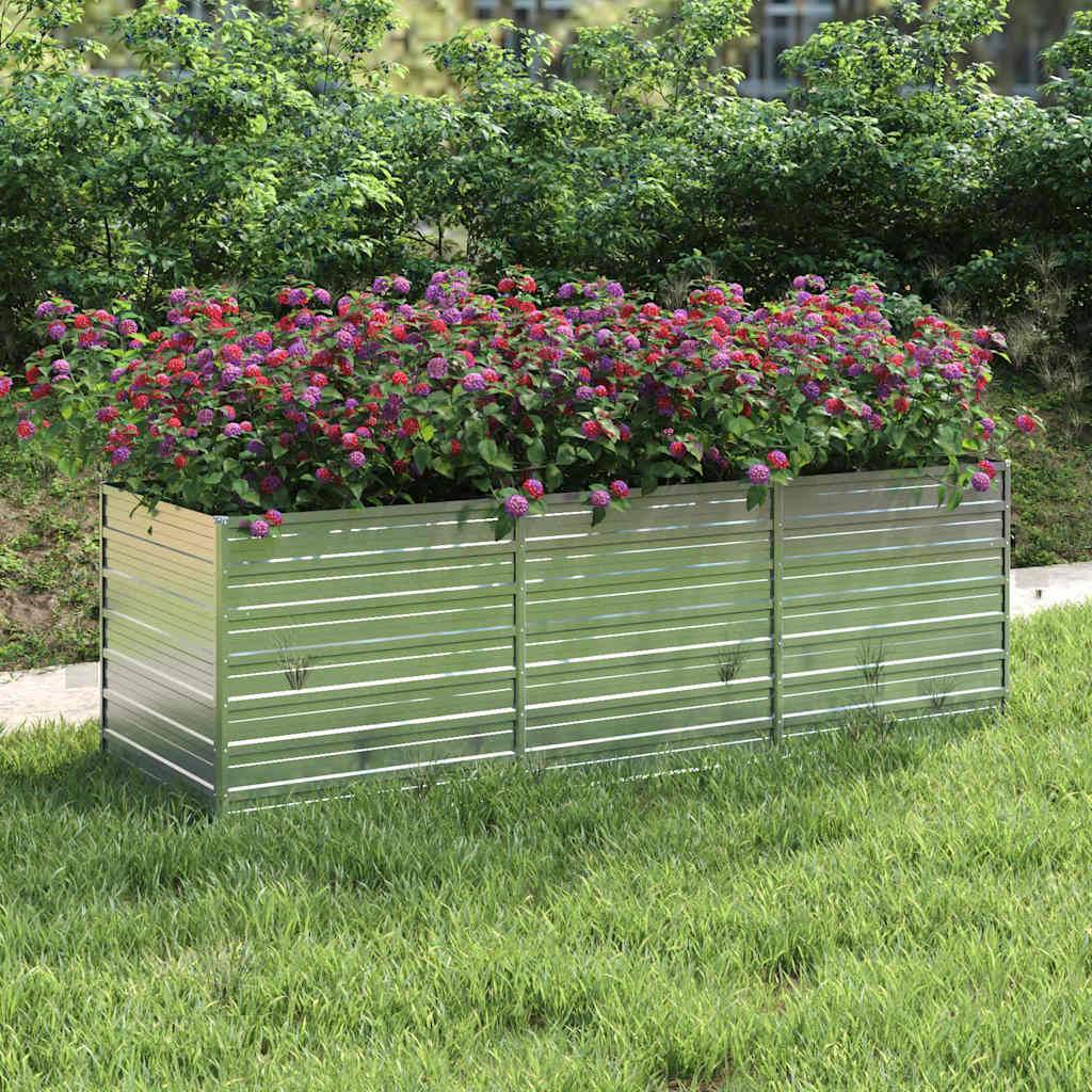 Jardiniere plastique acier argent 240 x 80 x 77 cm - Prolenta premium ...