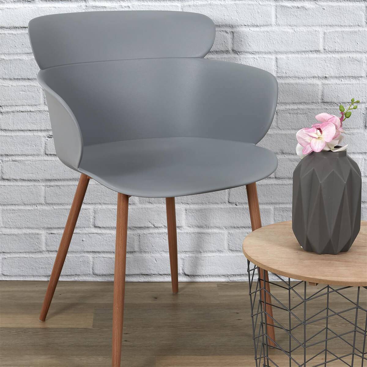 ALTOBUY - Lot de 2 Fauteuils Scandinaves Gris - MALYA - Image 1