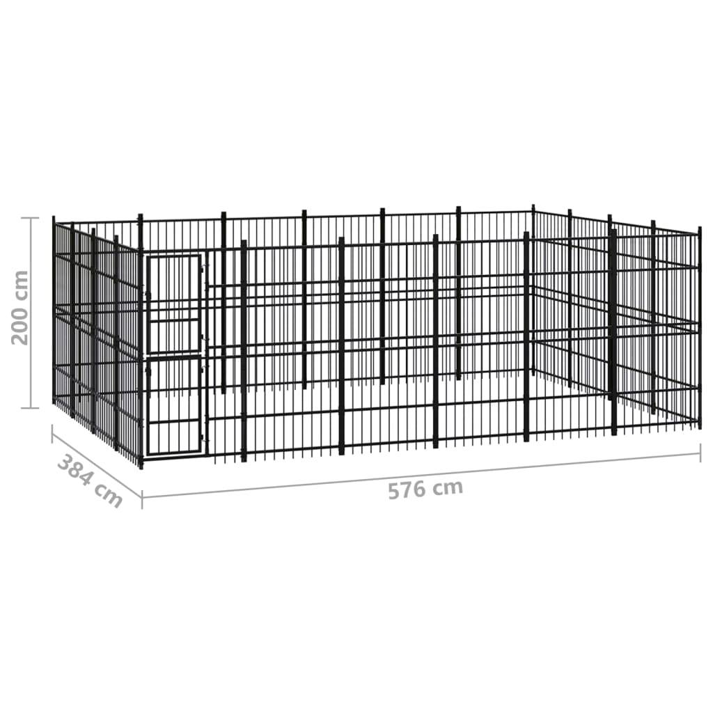 Vidaxl - Chenil d'extérieur pour chiens Acier 22,12 m² vidaXL 3097984 - Imagen 8